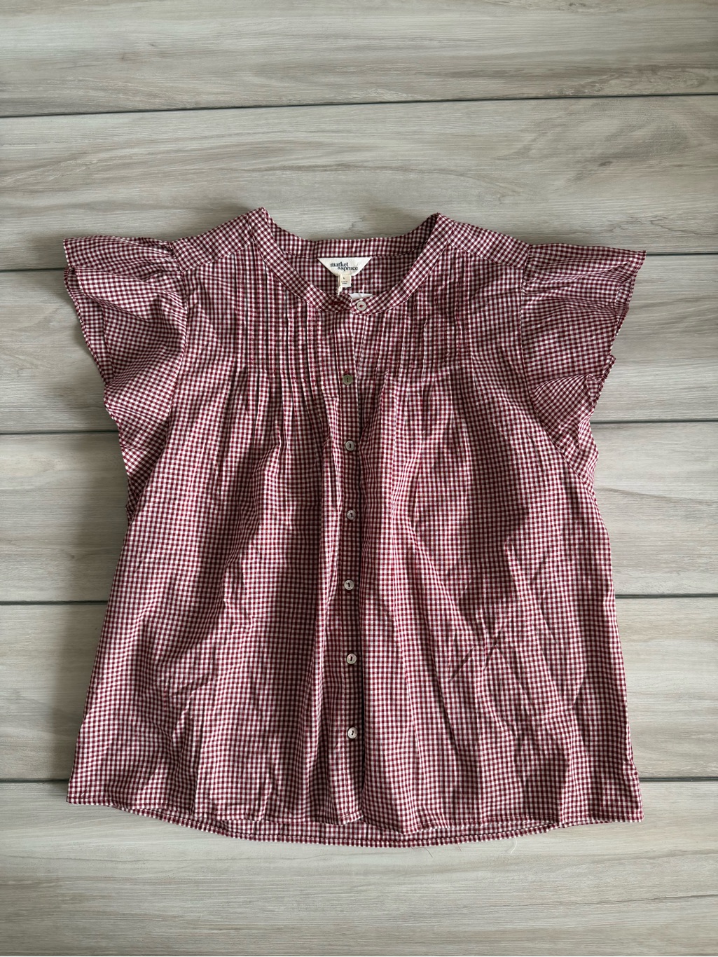 Market & Spruce Emile Cotton Blouse Red Large Nwt Stitch Fix — image 5 of 8